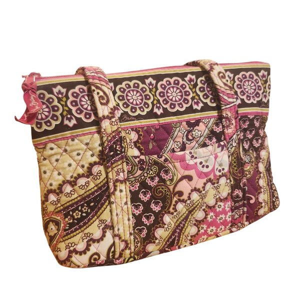 Vera Bradley Morgan Tote Bag Very Berry Paisley Pink Quilted Purse Retired 2011 - Picture 4 of 9